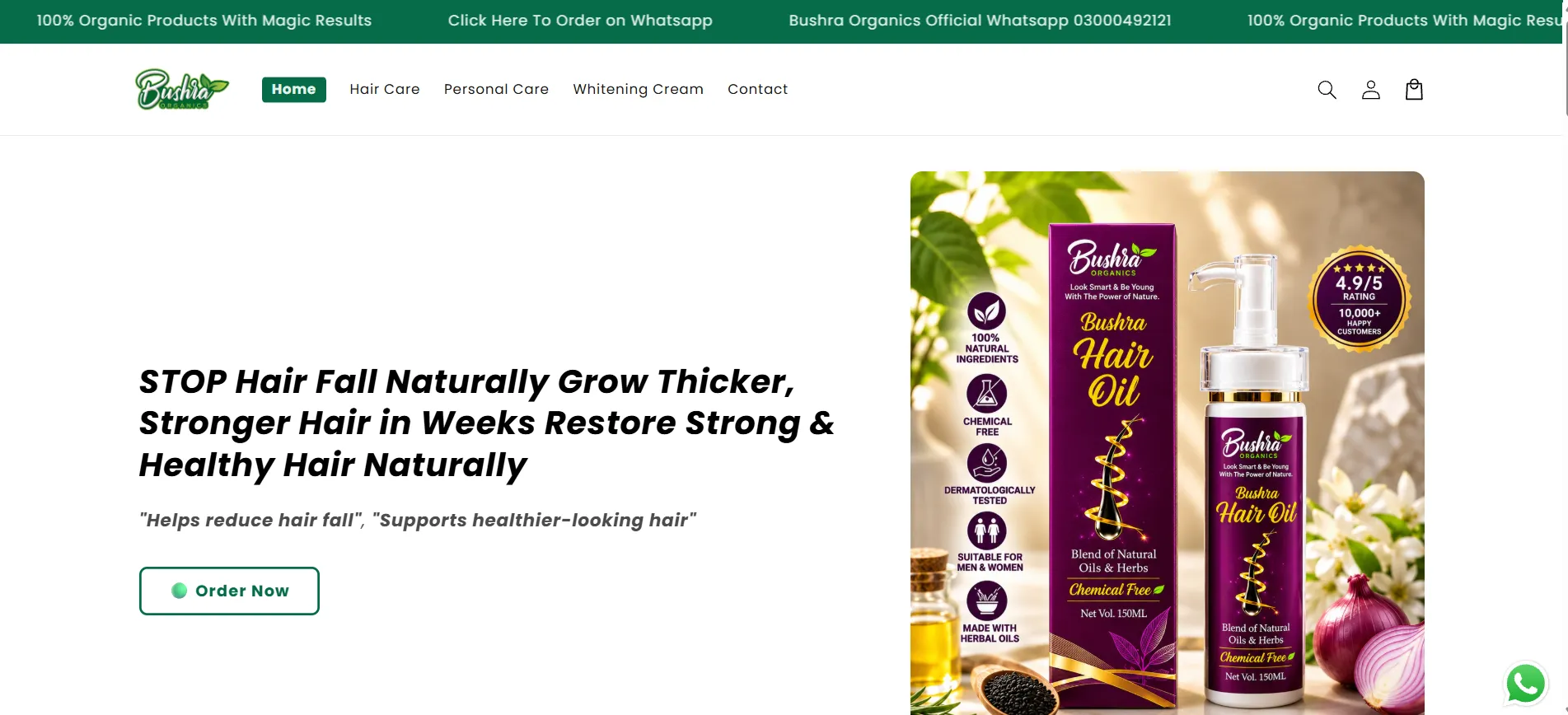 Bushra Organics Shopify Store